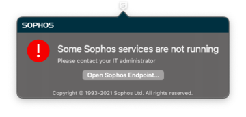 Sophos not running