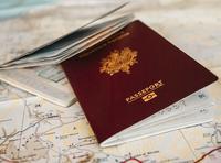 passport on map